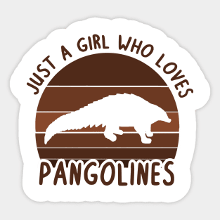 Girl pangolin women love retro saying Sticker